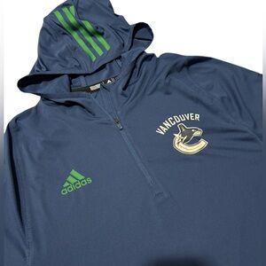 Adidas Hoodie, NHL, Climalite, Vancouver Canucks, Lightweight, Sz Large